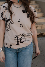 SHIRT WMS PUFF SLEEVE TAN "TUSCON TOP HAND"