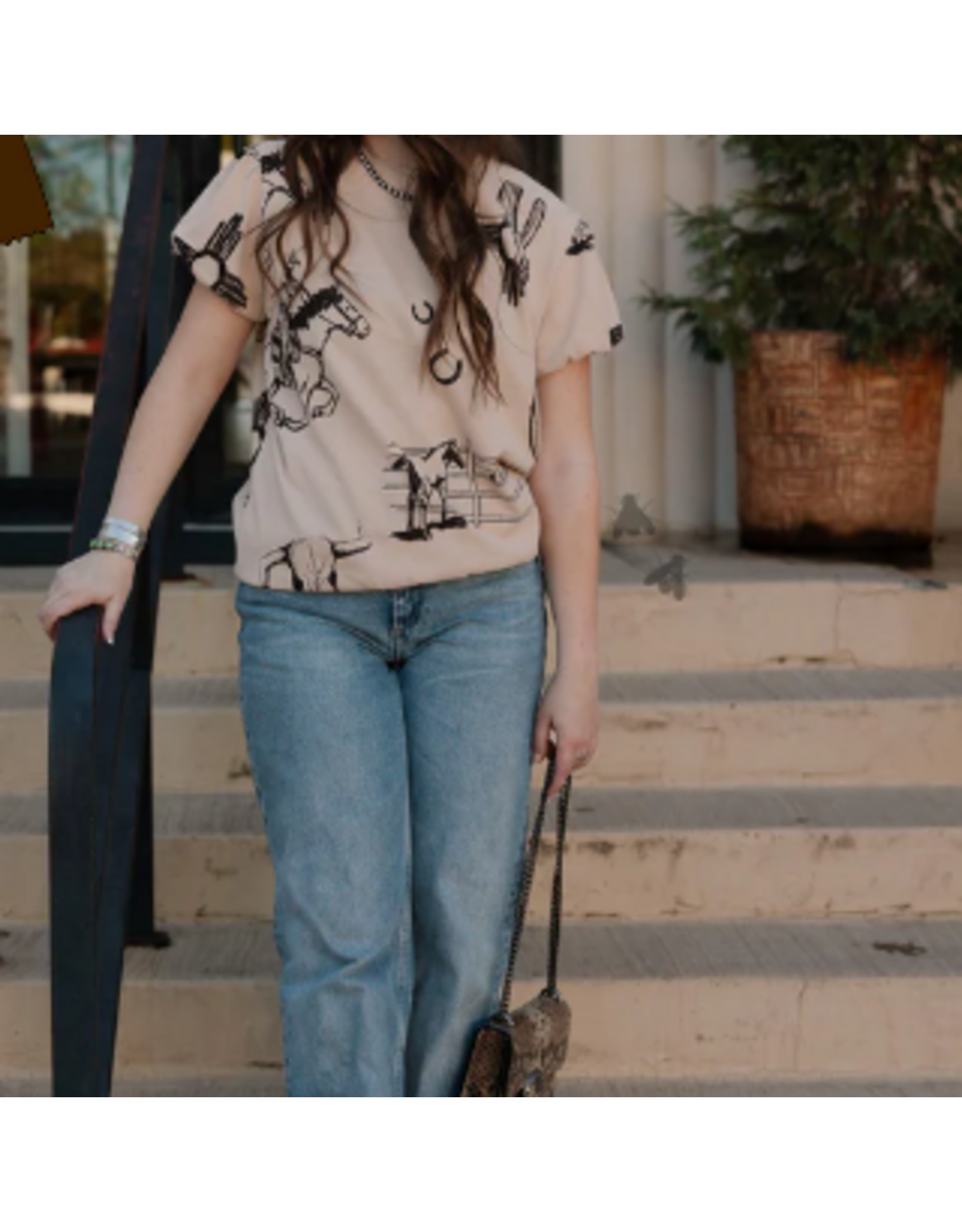 SHIRT WMS PUFF SLEEVE TAN "TUSCON TOP HAND"