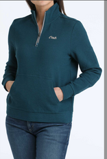 CINCH PULLOVER WMS CINCH 1/4 ZIP TEAL