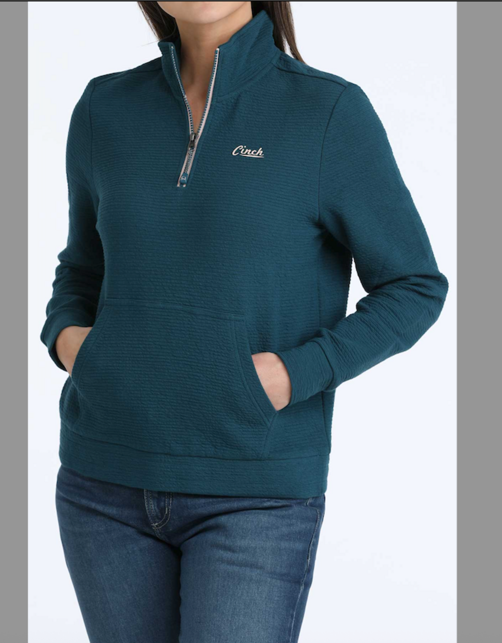 CINCH PULLOVER WMS CINCH 1/4 ZIP TEAL