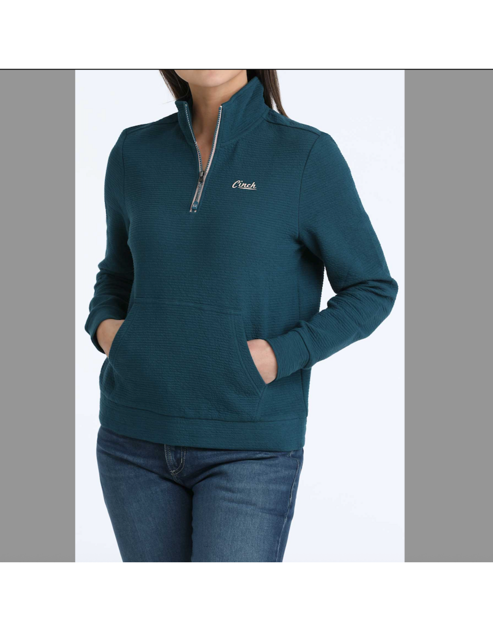 CINCH PULLOVER WMS CINCH 1/4 ZIP TEAL