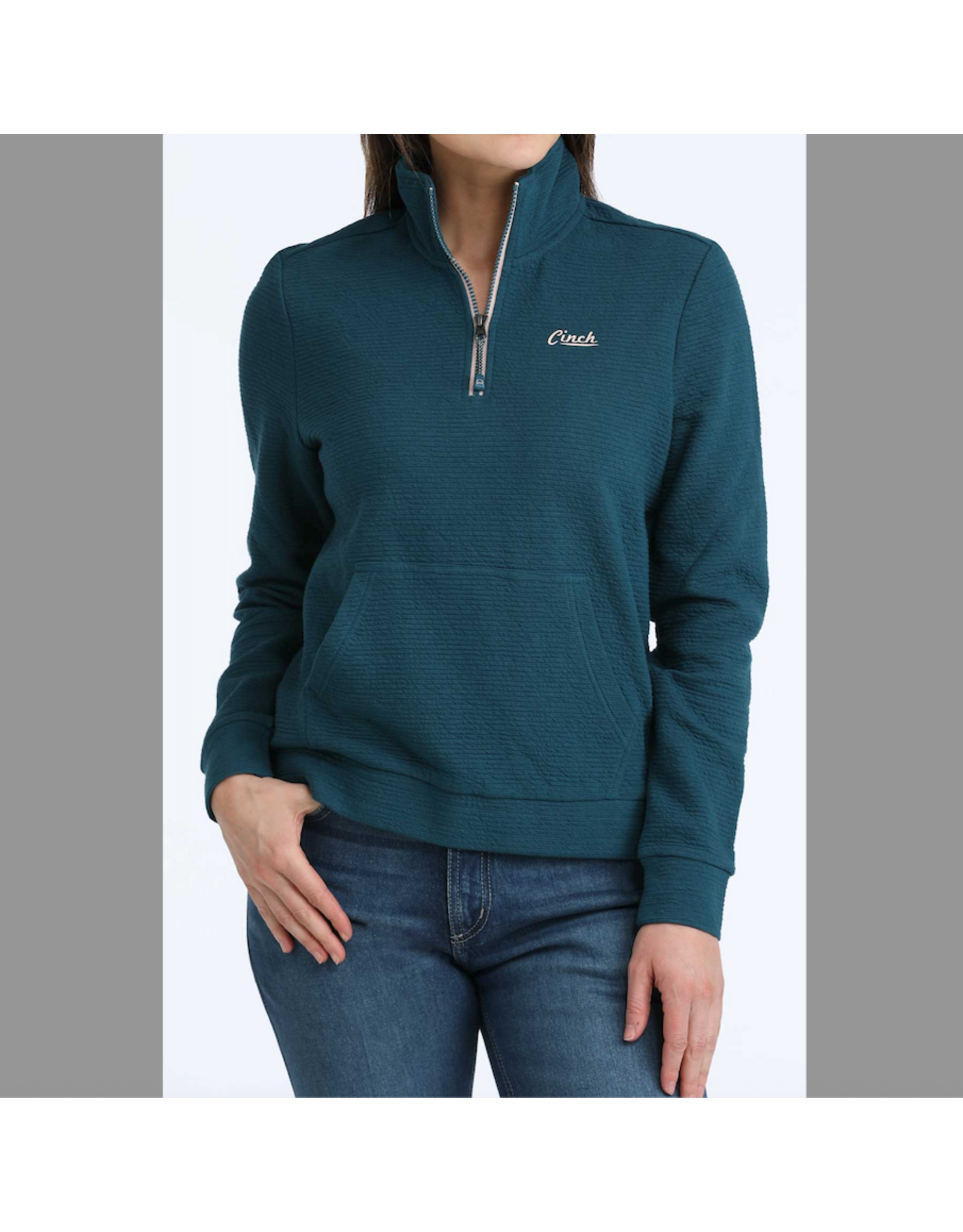 CINCH PULLOVER WMS CINCH 1/4 ZIP TEAL