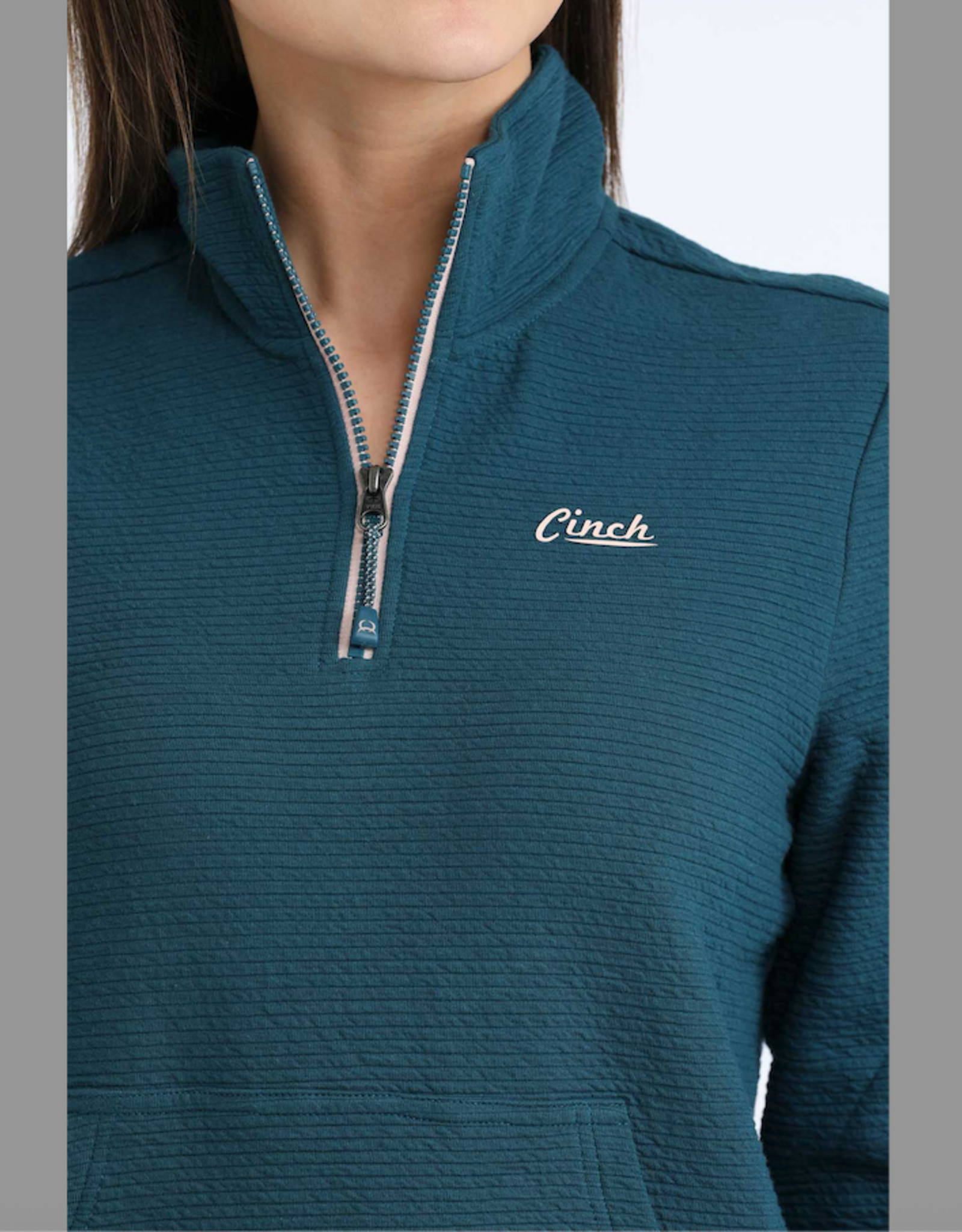 CINCH PULLOVER WMS CINCH 1/4 ZIP TEAL