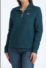 CINCH PULLOVER WMS CINCH 1/4 ZIP TEAL
