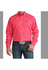 SHIRT MNS CINCH LS HOT PINK WITH DASH & DOTS