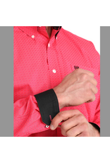 SHIRT MNS CINCH LS HOT PINK WITH DASH & DOTS