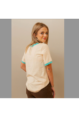 TSHIRT WMS TURQUOISE TRAIL RINGER TEE