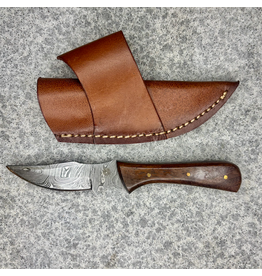 CIRCLE SH KNIFE DAMASCUS 6 1/4" WOOD GRIP