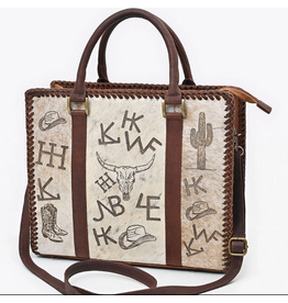 AMERICAN DARLING PURSE TOTE BRANDED HAIR ON GENUINE LEATHER