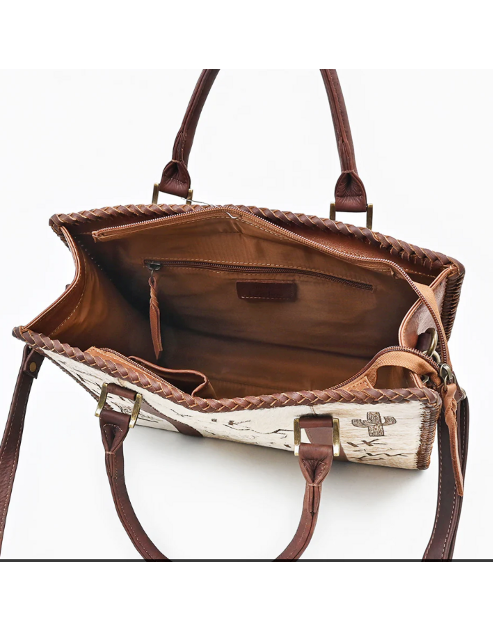 AMERICAN DARLING PURSE TOTE BRANDED HAIR ON GENUINE LEATHER