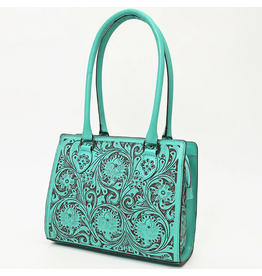 AMERICAN DARLING PURSE LEATHER TURQUOISE TOOLED TOTE