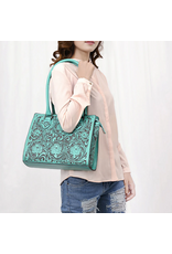 AMERICAN DARLING PURSE LEATHER TURQUOISE TOOLED TOTE