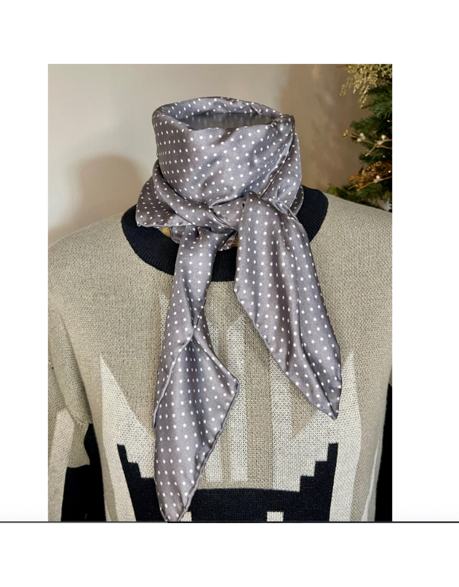 WILD RAG COWBOY POLKA DOT SILK SCARF