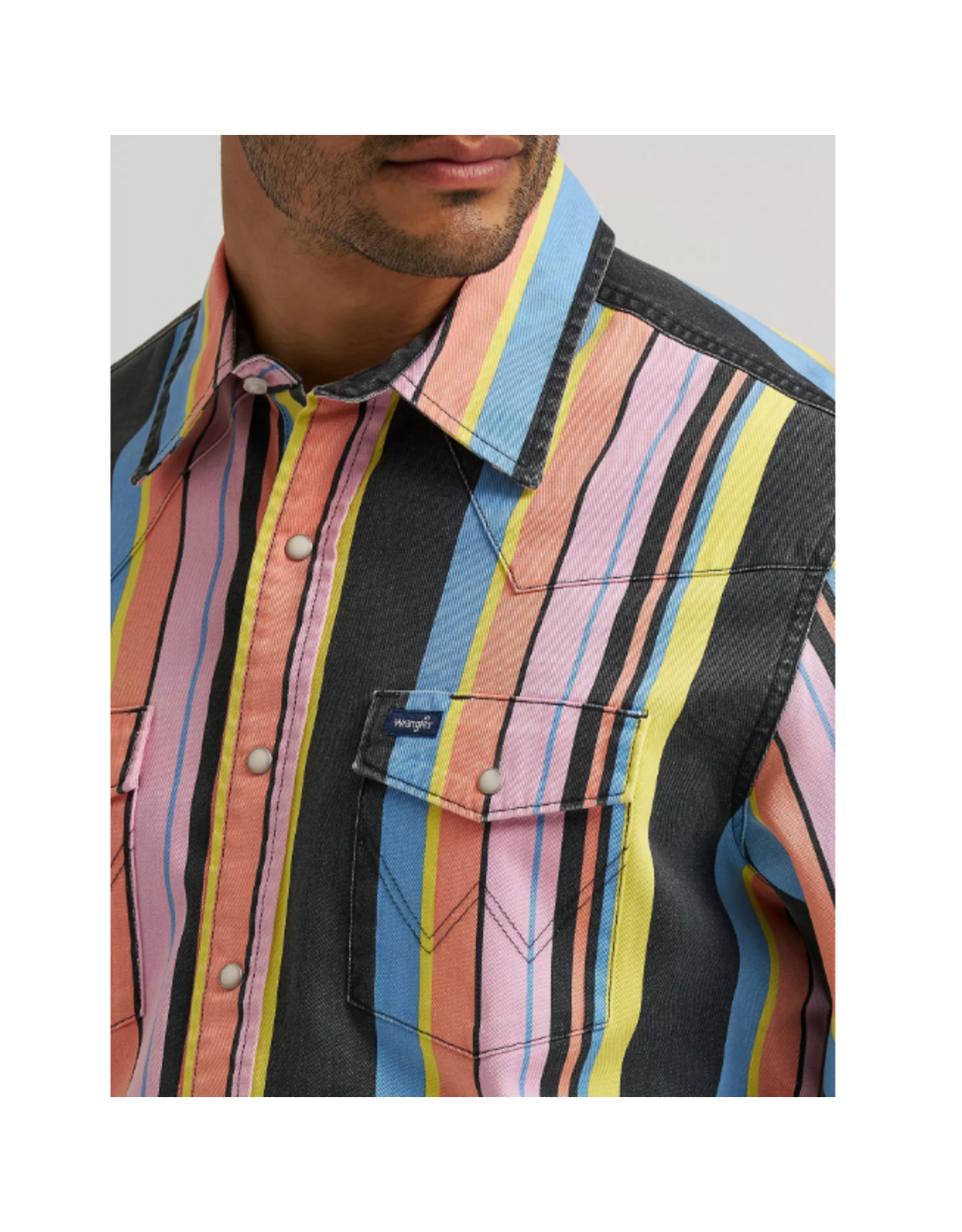 SHIRT MNS WRANGLER BRUSH POPPER LS SPRING COLORS