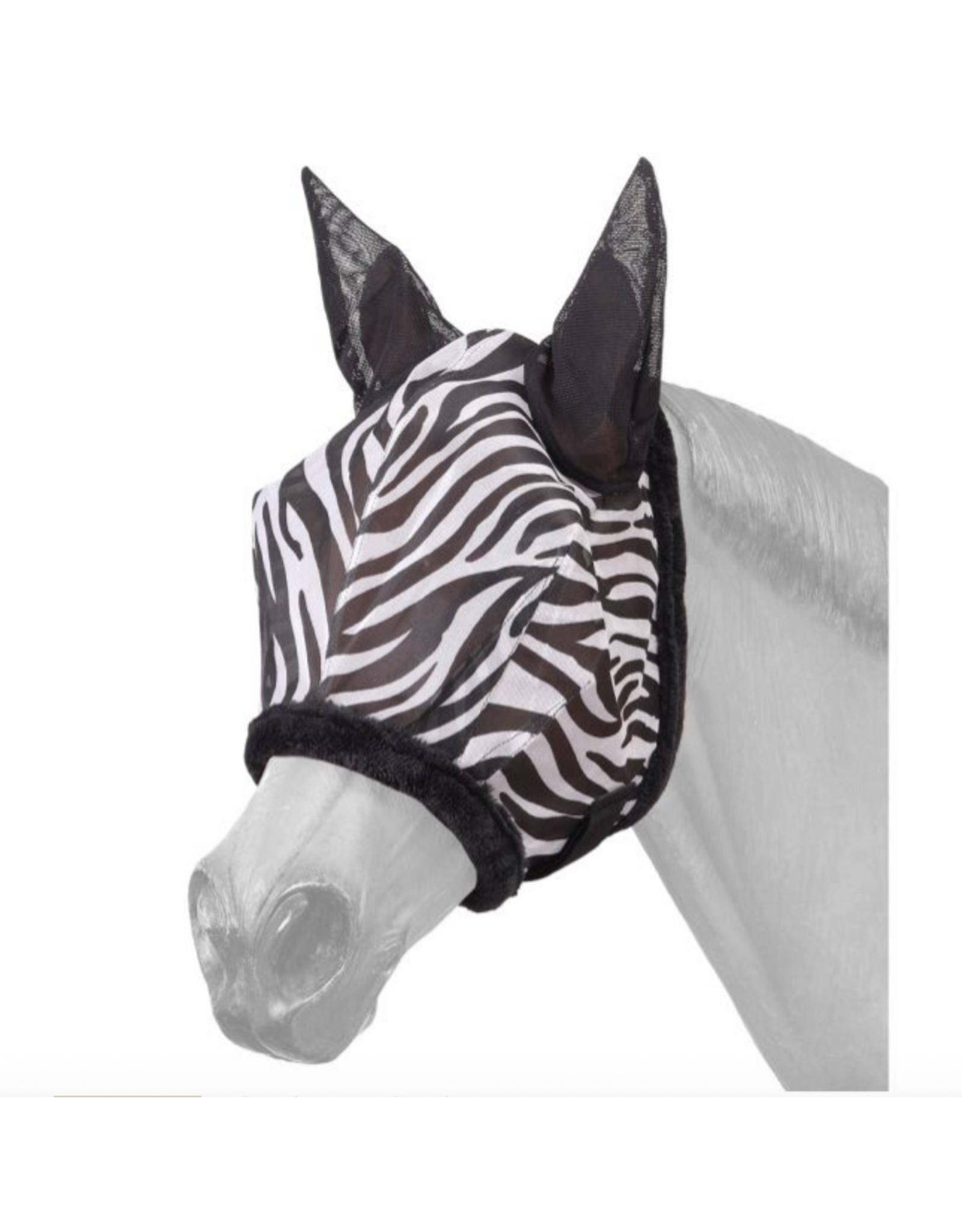 FLY MASK W/ EARS MESH ZEBRA PRINT PONY