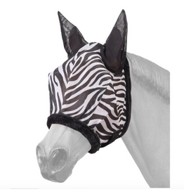 FLY MASK W/ EARS MESH ZEBRA PRINT PONY