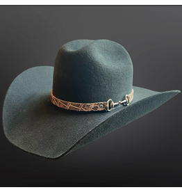 COWBOY HAT BAND EMBOSSED LEATHER SNAFFLE BIT