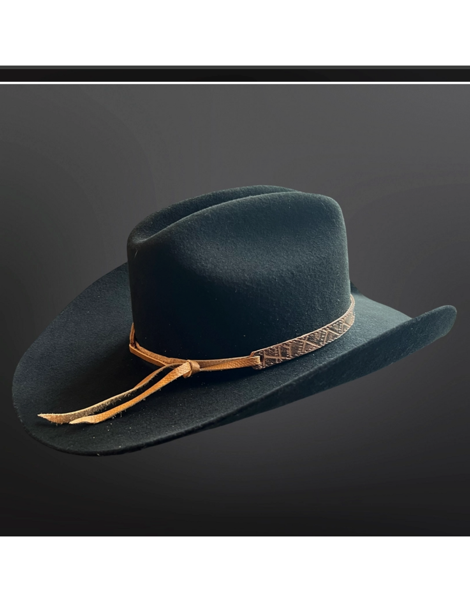 COWBOY HAT BAND EMBOSSED LEATHER SNAFFLE BIT