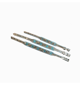 DOG COLLAR TURQUOISE TRAIL TOOLED LEATHER