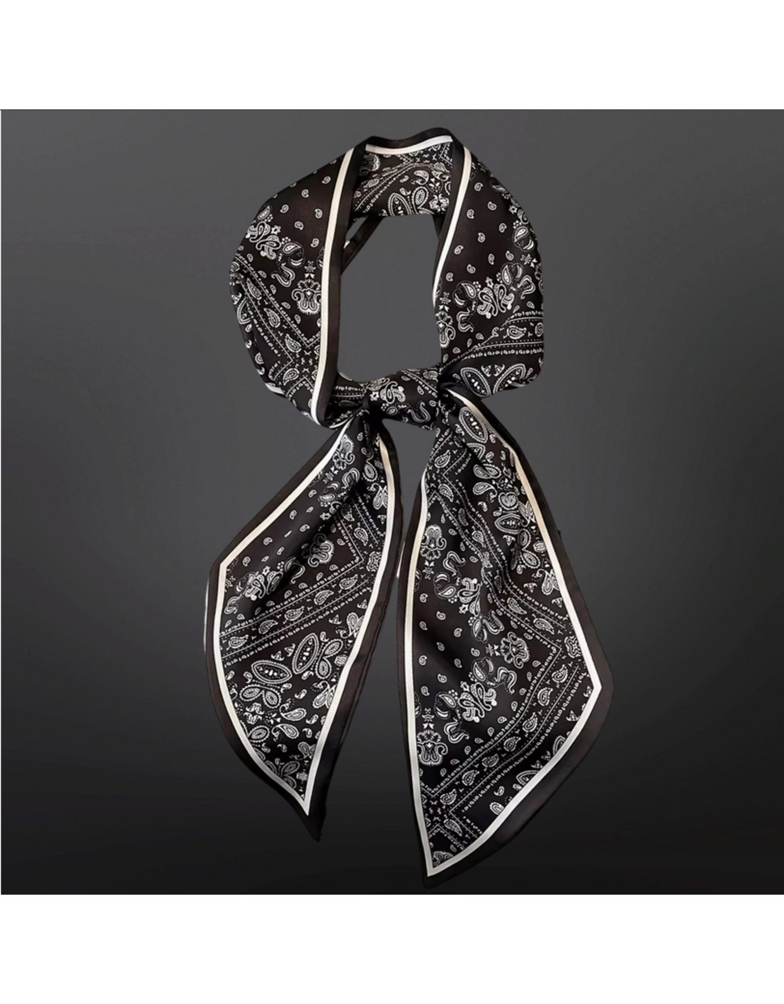 TWILLY STAIN SCARF BLACK BANDANA PRINT