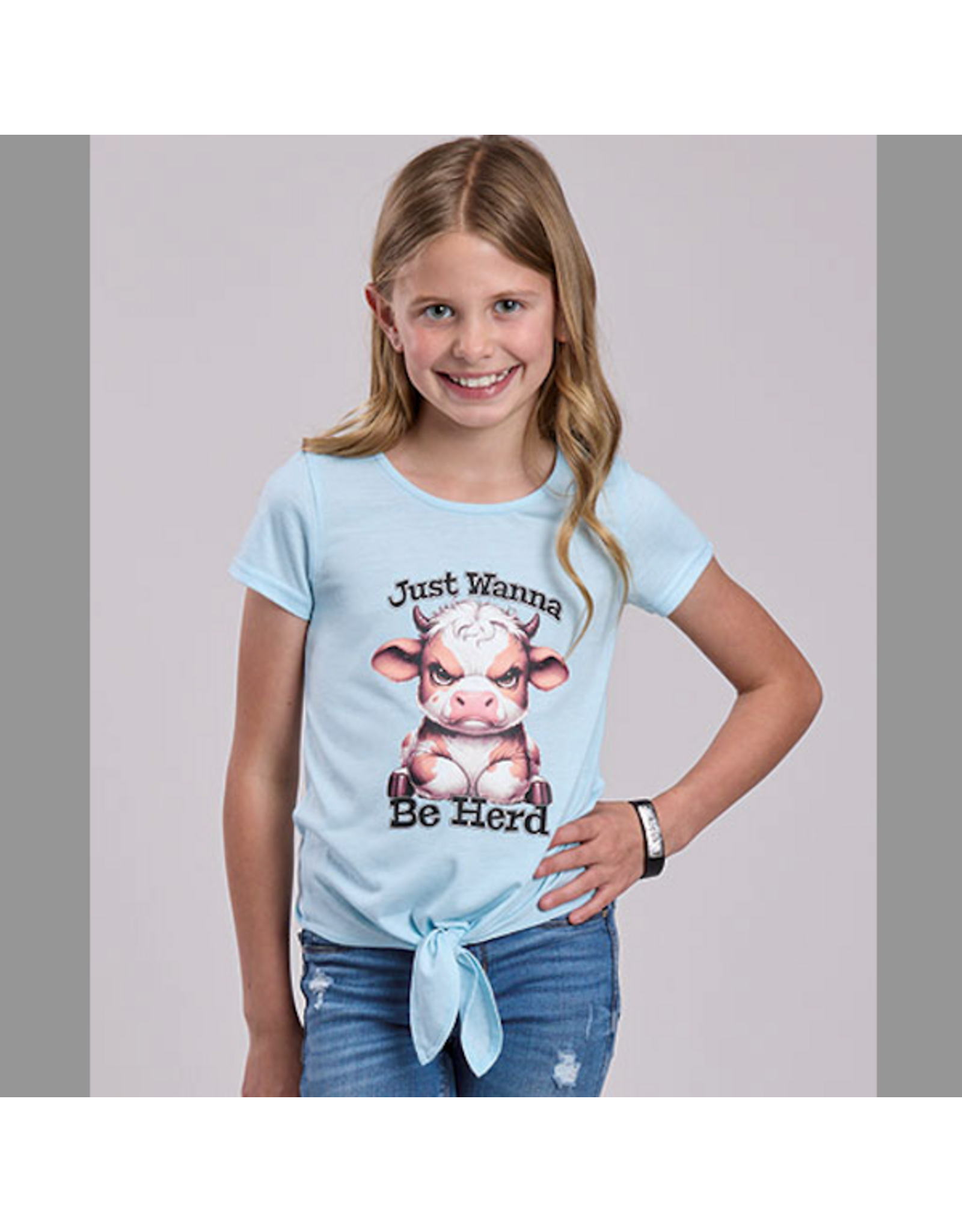 ROPER SHIRT GIRLS ROPER SS LIGHT BLUE "JUST WANNA BE HERD"