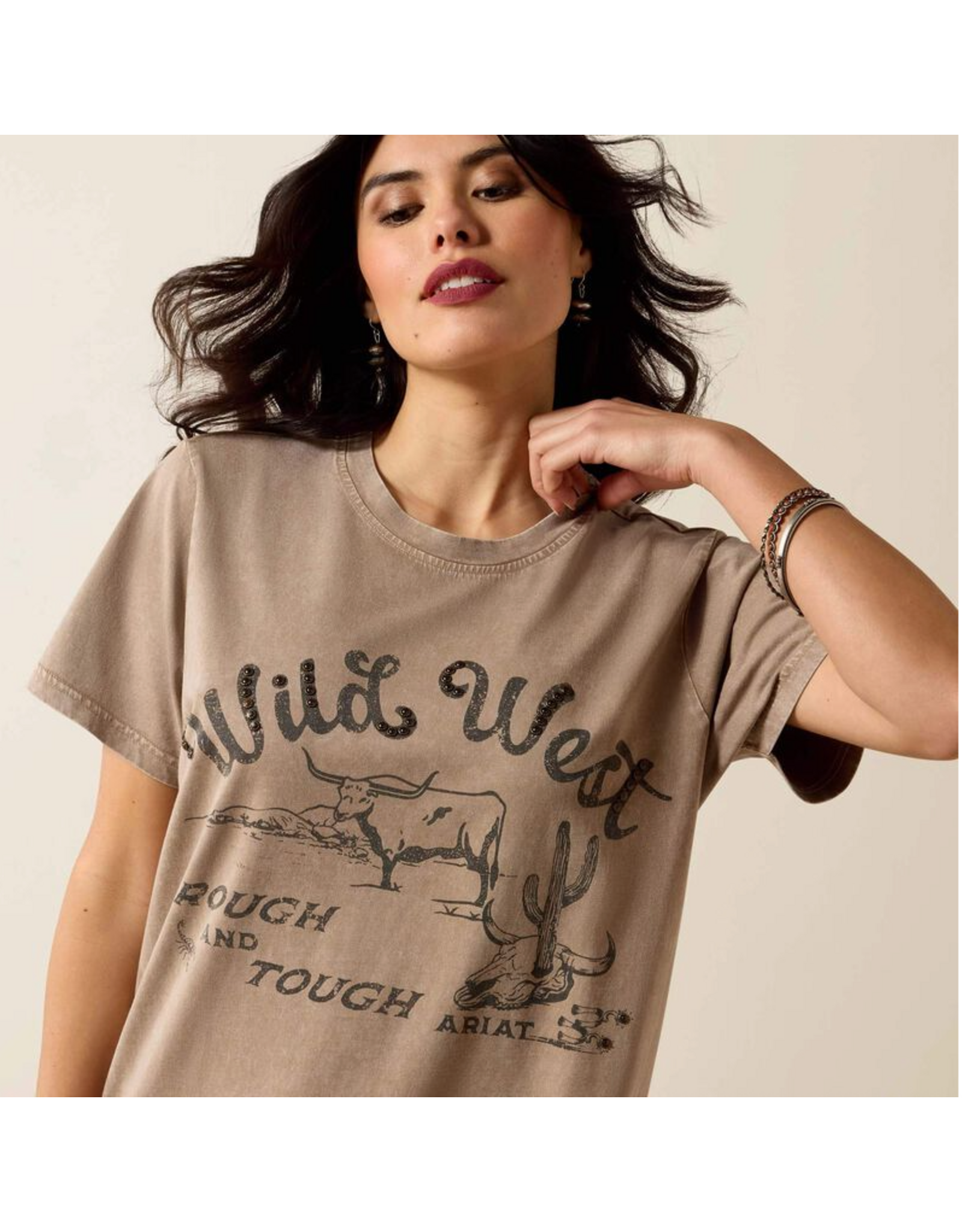 T SHIRT DRESS WMS ARIAT BROWN "BANDITO"