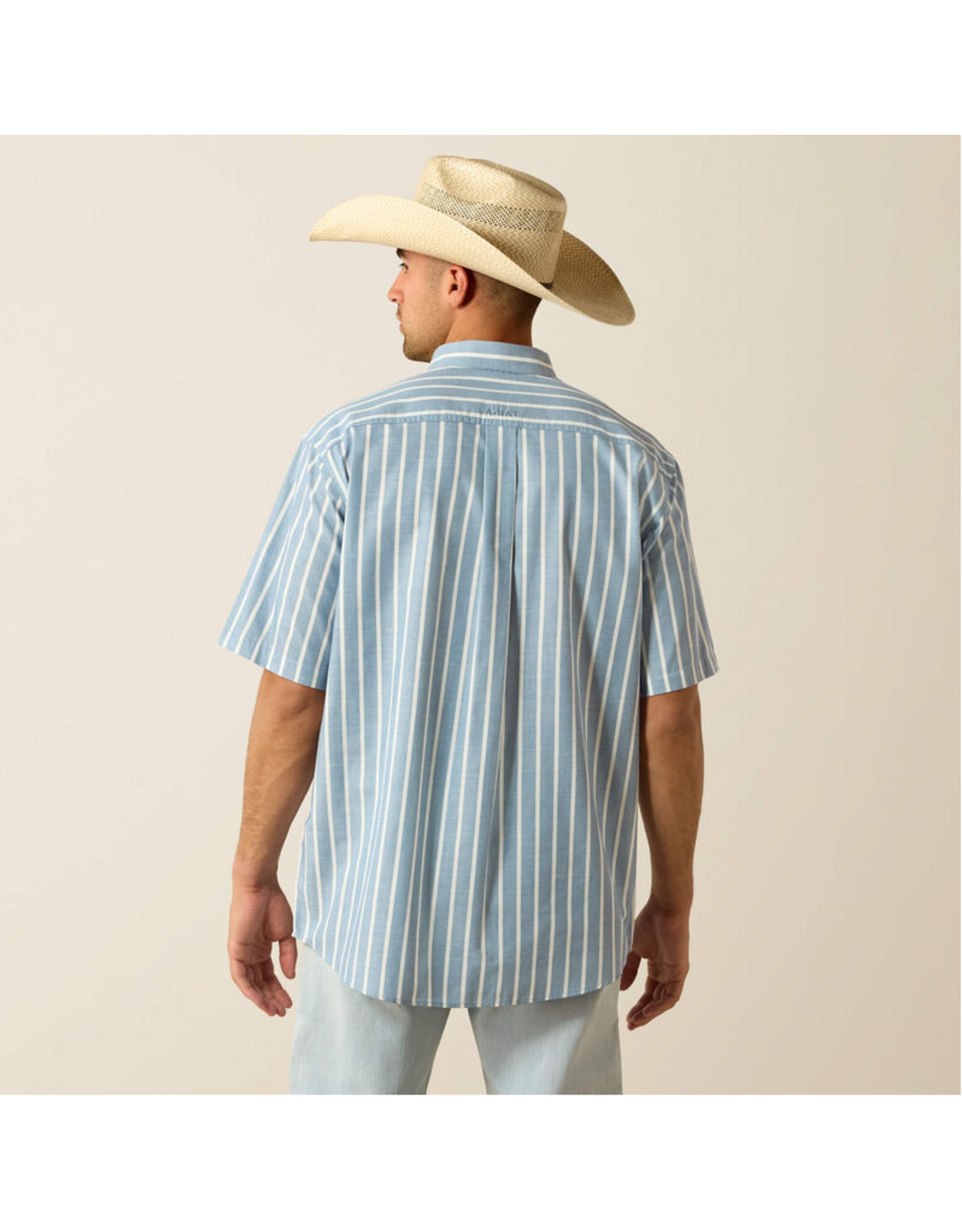 SHIRT MNS ARIAT SS BLUE SHADOW STRIPE