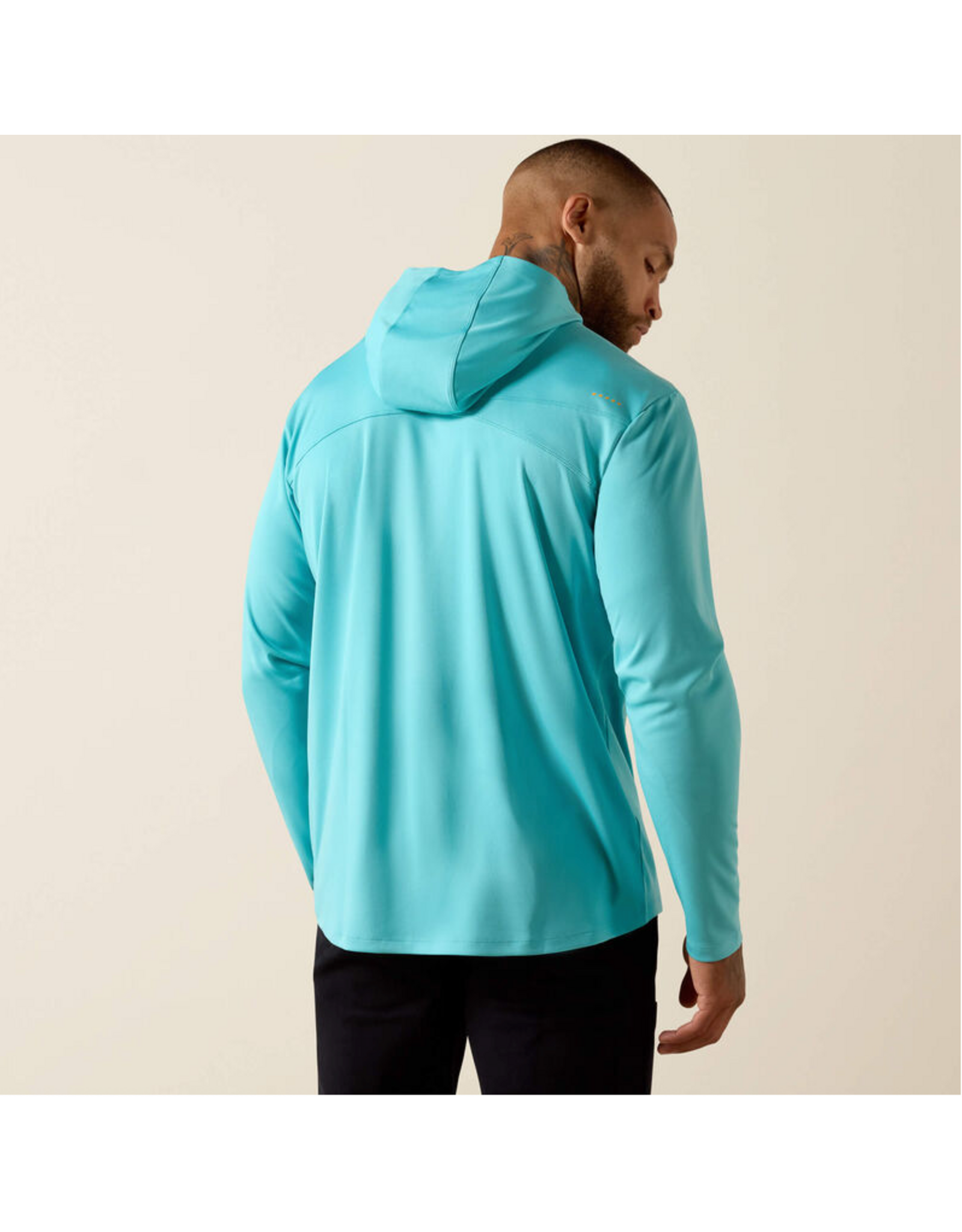 SHIRT MNS ARIART LS REBAR SUNBLOCKER HOODED TEAL