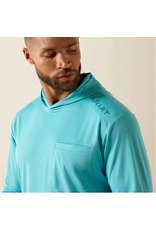 SHIRT MNS ARIART LS REBAR SUNBLOCKER HOODED TEAL