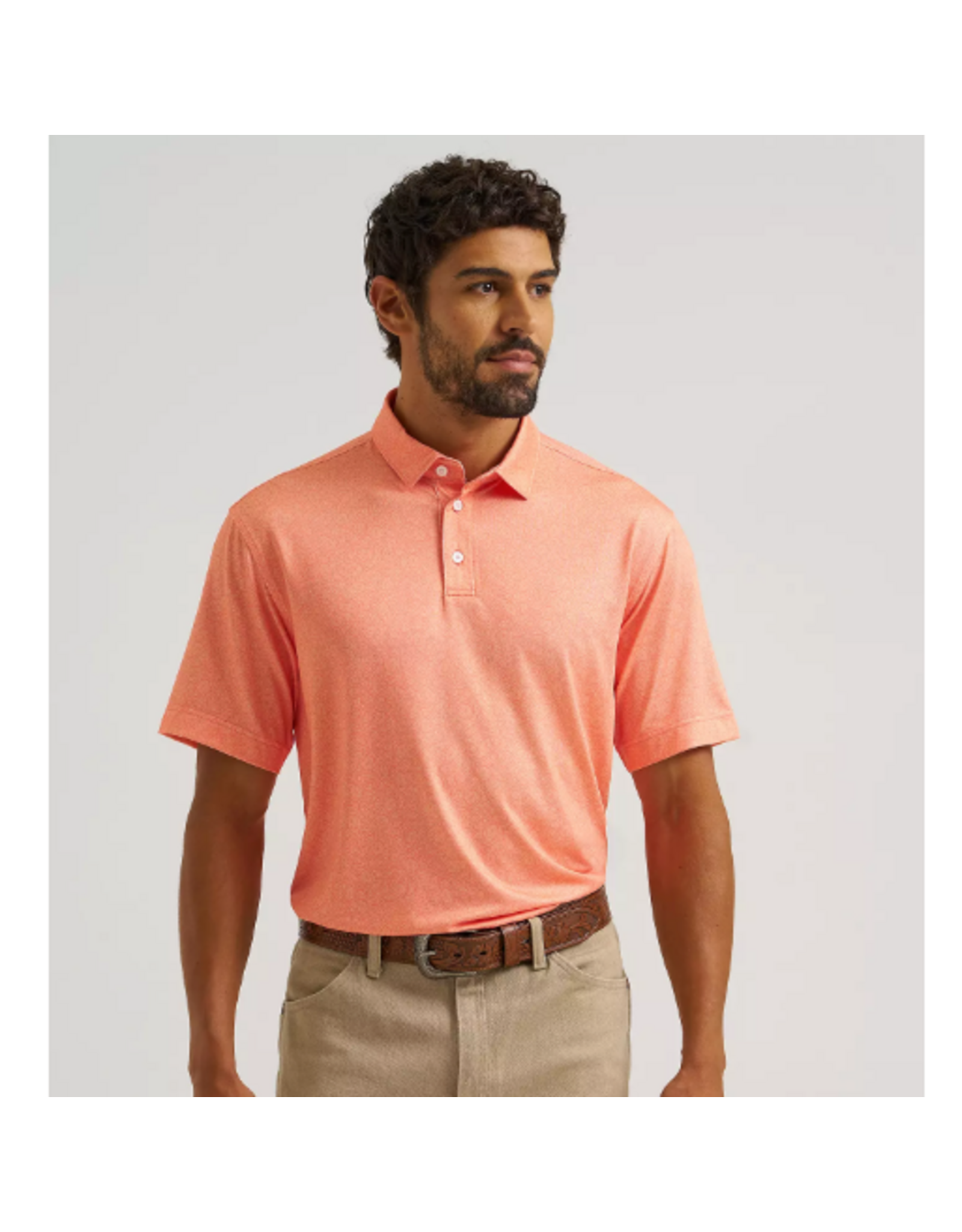SHIRT MNS WRANGLER POLO PEACH ECHO