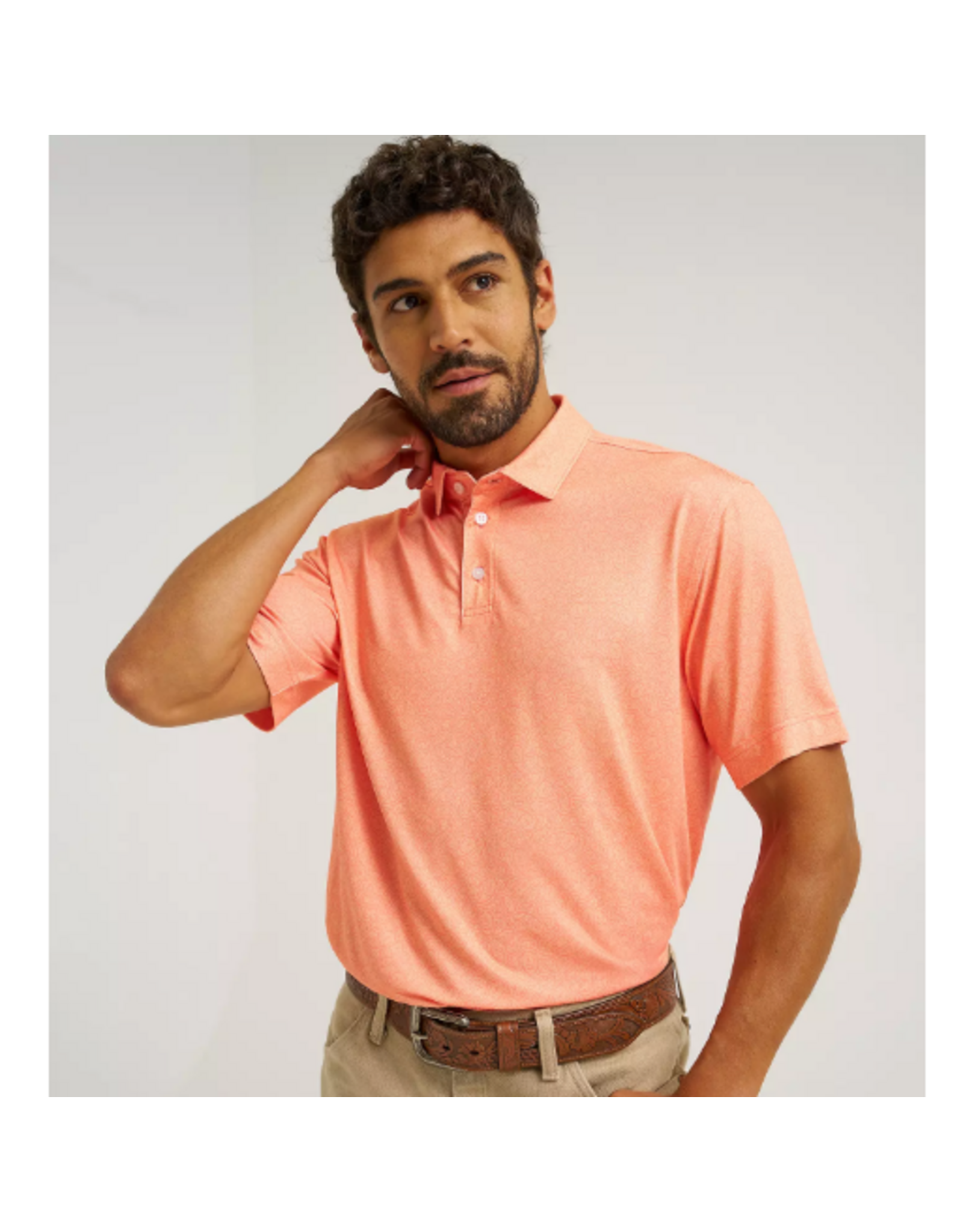 SHIRT MNS WRANGLER POLO PEACH ECHO