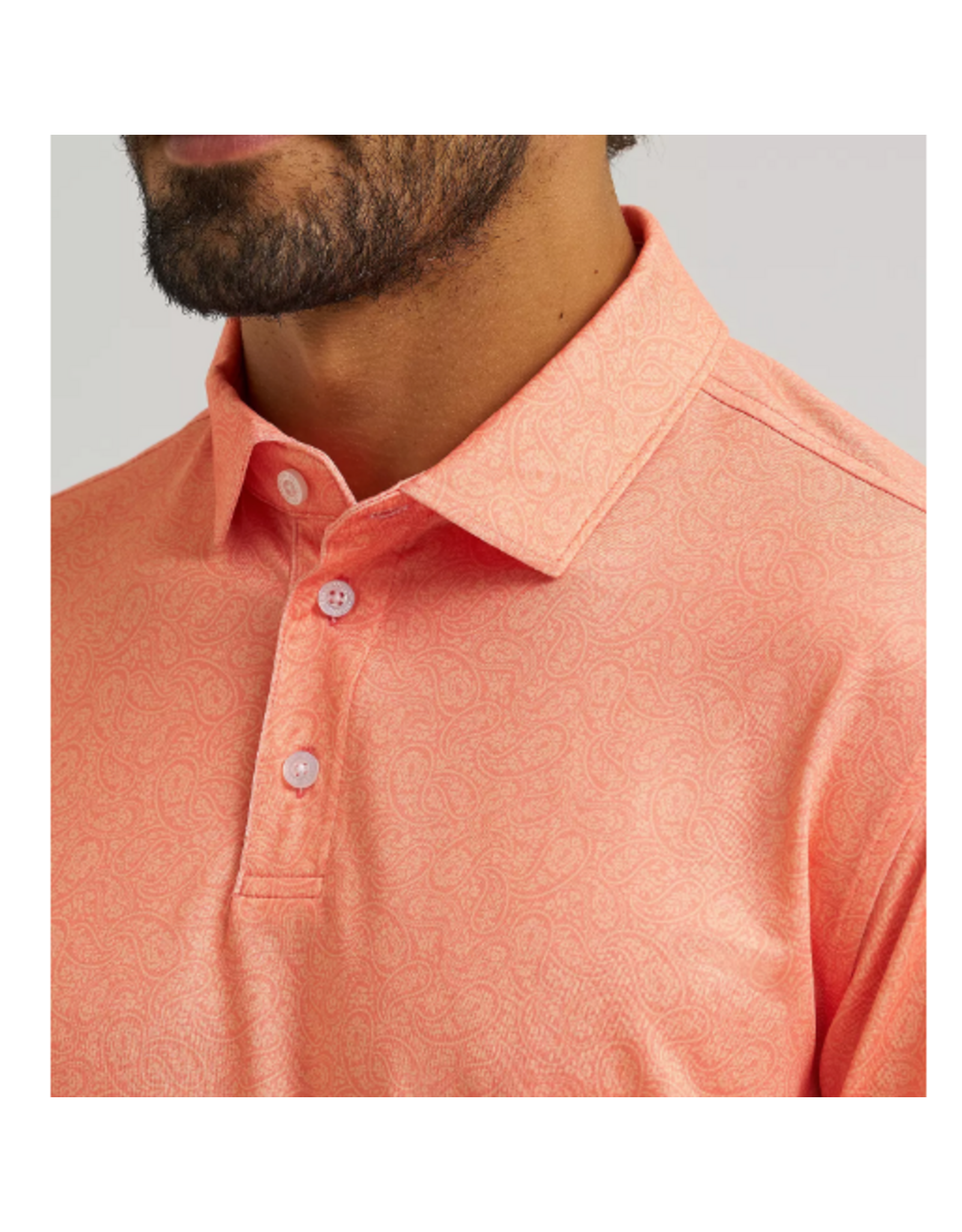 SHIRT MNS WRANGLER POLO PEACH ECHO