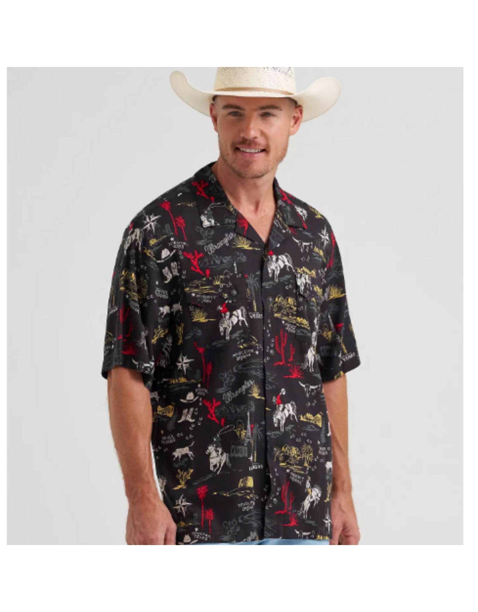 SHIRT MNS WRANGLER COCONUT COWBOY BLACK
