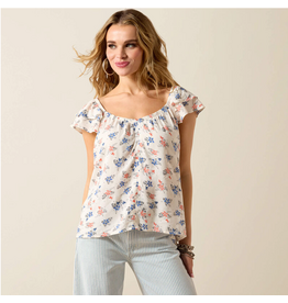 TANK TOP WMS ARIAT WHITE WITH FLOWERS