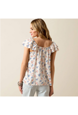 TANK TOP WMS ARIAT WHITE WITH FLOWERS