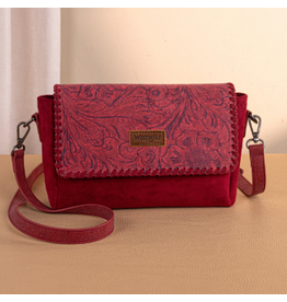 CROSSBODY BAG W/ SMALL POUCH WRANGLER VINTAGE FLORAL BURGUNDY