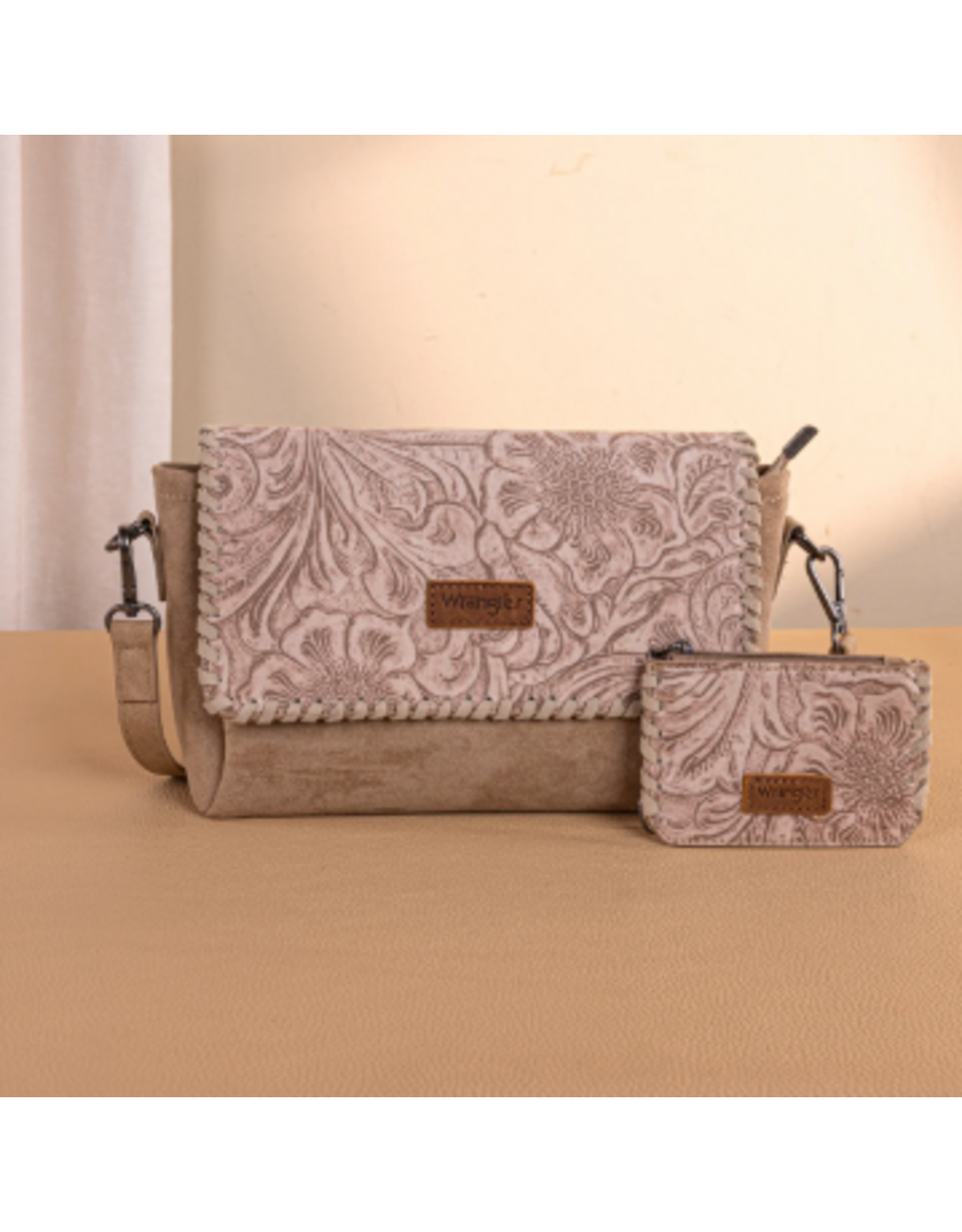 CROSSBODY BAG W/ SMALL POUCH WRANGLER VINTAGE FLORAL KHAKI