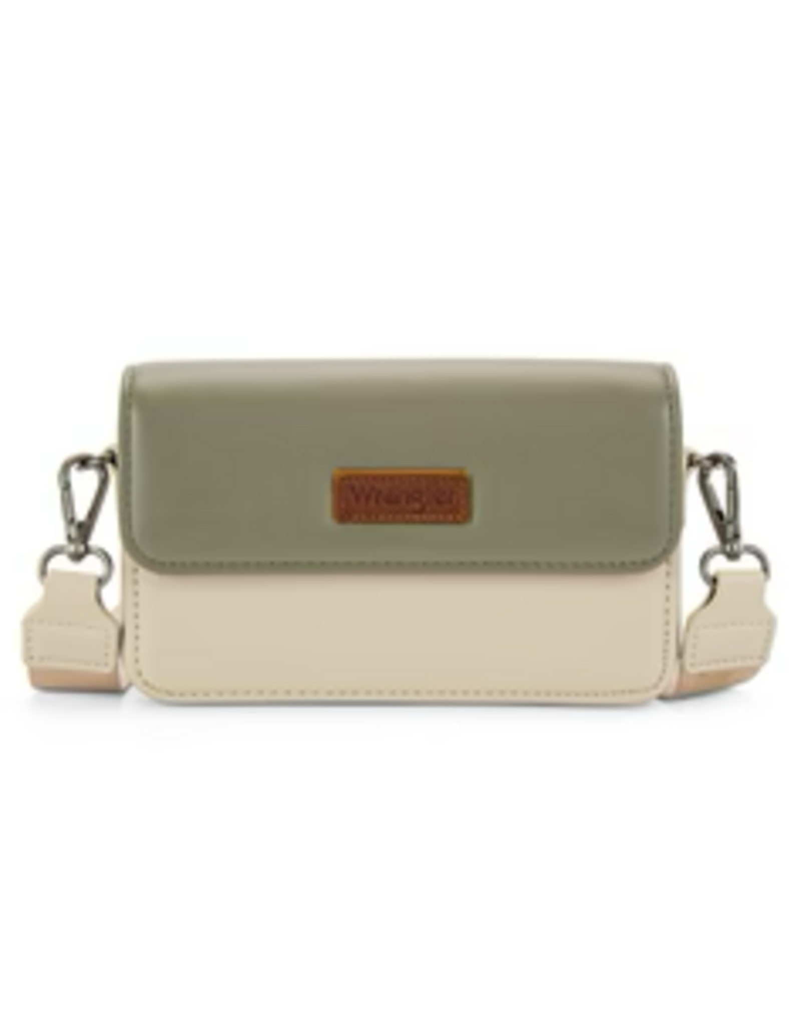 CROSSBODY WALLET WRANGLER DUAL TONE SMALL BEIGE/GREEN