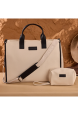 PURSE LARGE CROSSBODY WRANGLER CARRY ALL  W/ POUCH BLACK & BEIGE