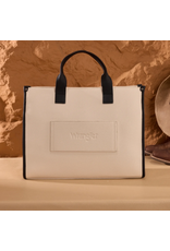 PURSE LARGE CROSSBODY WRANGLER CARRY ALL  W/ POUCH BLACK & BEIGE