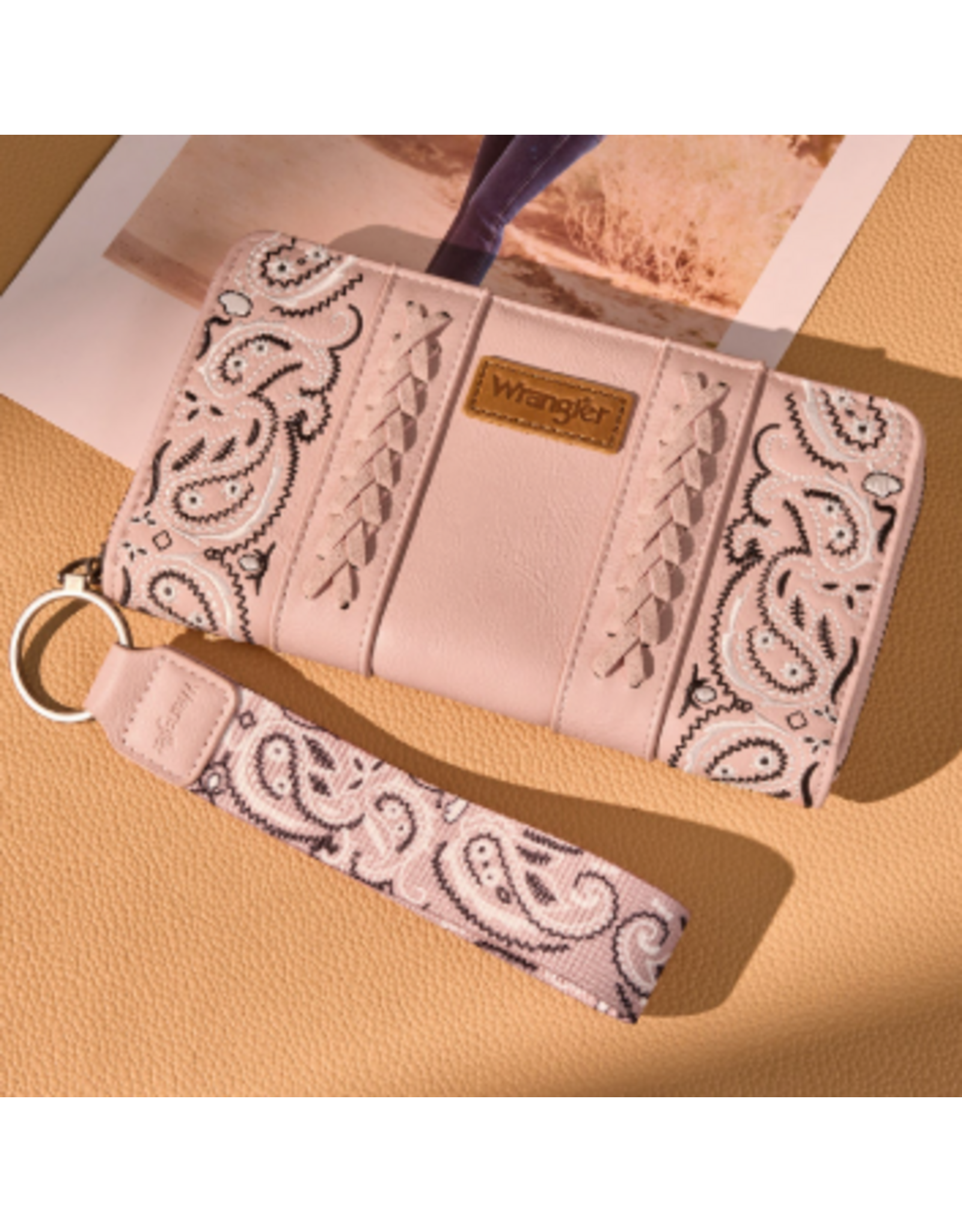 WALLET WRANGLER BANDANA PAISLEY PINK