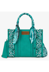 PURSE CROSSBODY WRANGLER BANDANA PAISLEY TURQUOISE