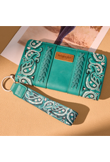 WALLET WRANGLER BANDANA PAISLEY TURQUOISE