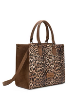 PURSE TOTE BAG/CROSSBODY WRANGLER LEOPARD BROWN