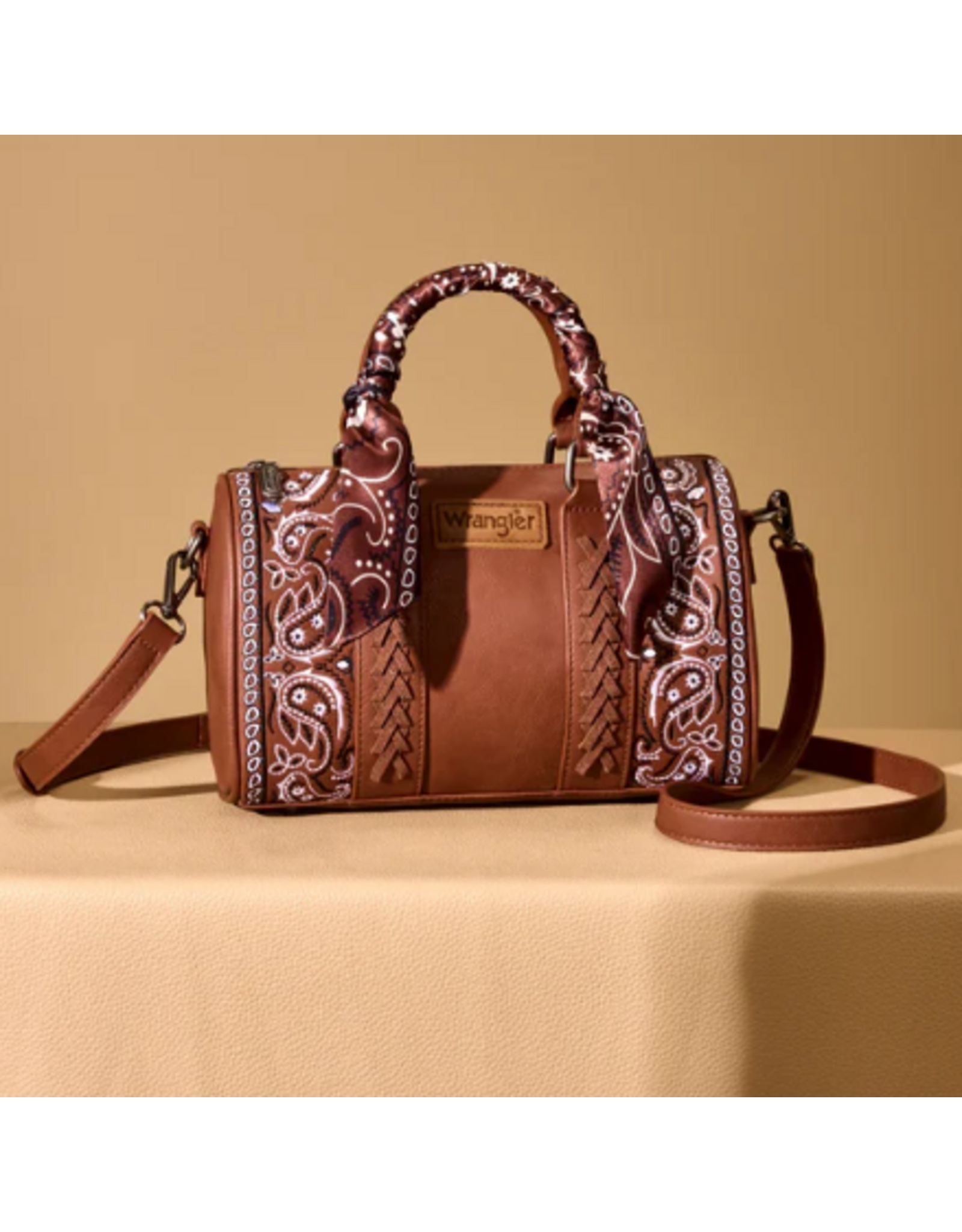 PURSE BARREL CROSSBODY WRANGLER BANDANA PAISLEY PRINT