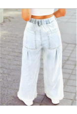 1 THE WOMEN JEANS WMS WIDE LEG STUDDED SIDES SPLIT LEG