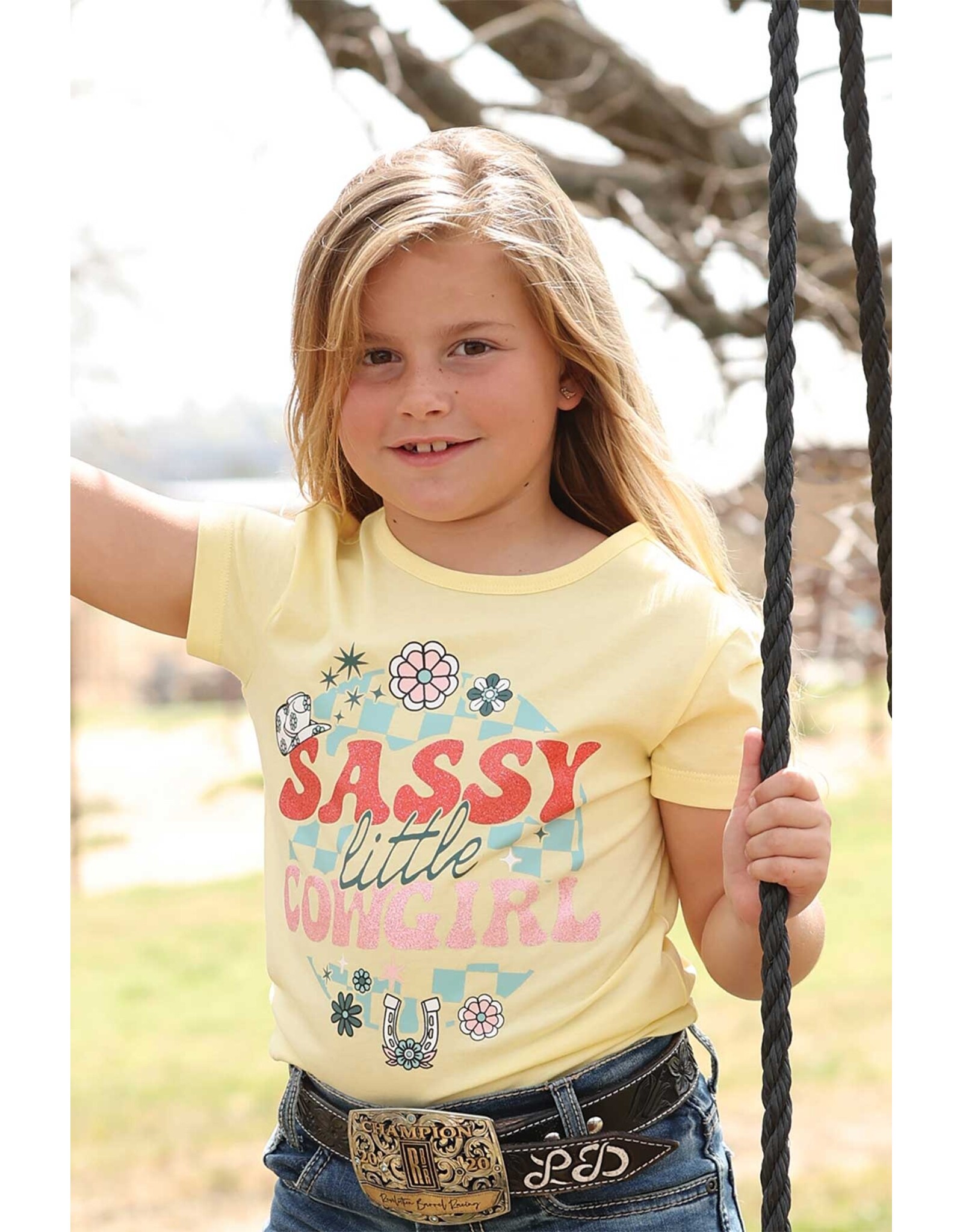 SHIRT GIRLS CRUEL GIRL YELLOW "SASSY COWGIRL"