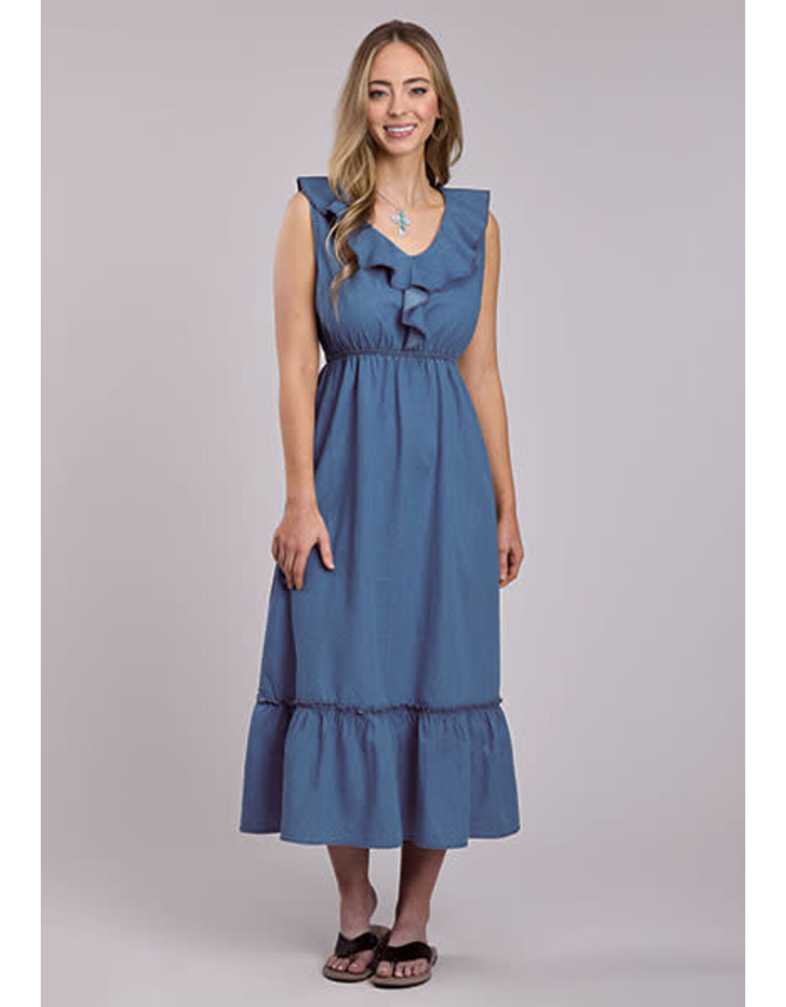 ROPER DRESS WMS ROPER COTTON DENIM SLVLS DRESS