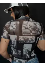 SHIRT WMS SHEER CATTLE CHROME TEE