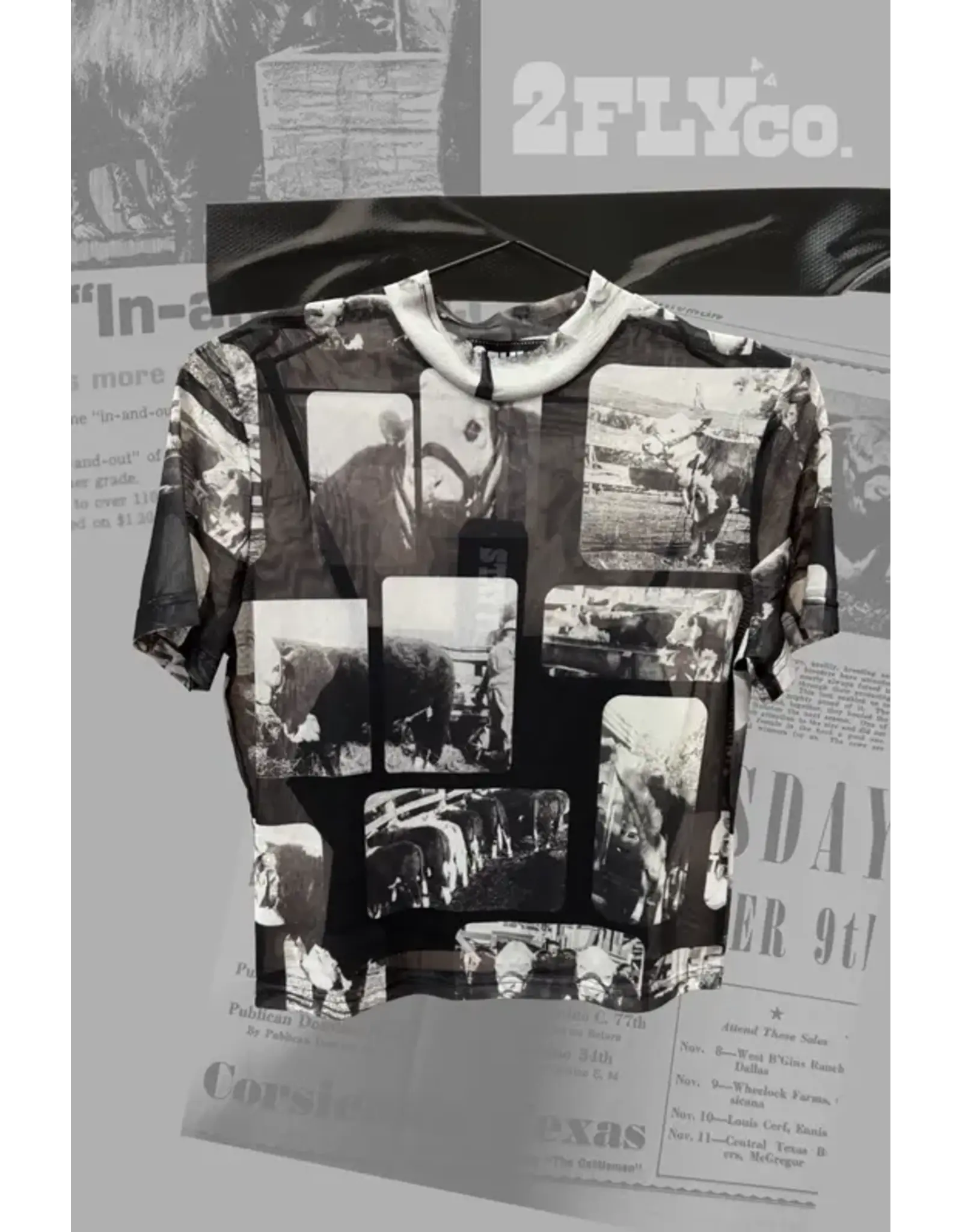 SHIRT WMS SHEER CATTLE CHROME TEE